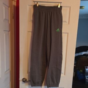 Adidas Joggers in Gray with Green Logo